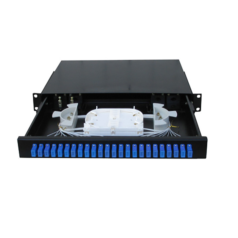 19' rackmonteret 24-ports fiberoptisk patchpanel